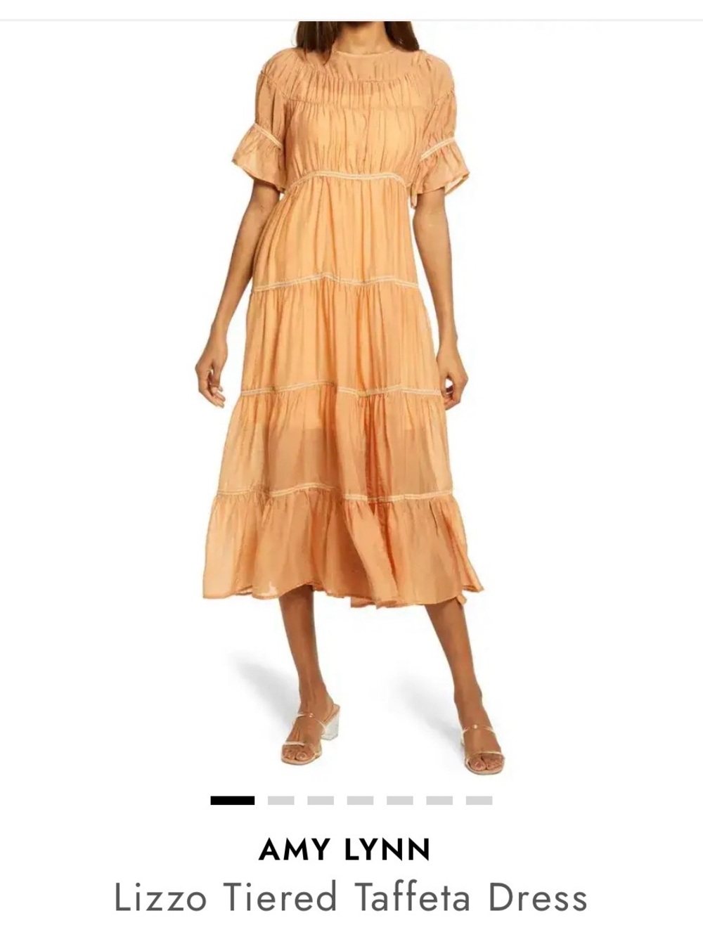 Amy Lynn  Tiered Taffeta Midi Dress